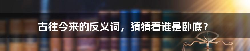 古往今来的反义词,猜猜看谁是卧底?