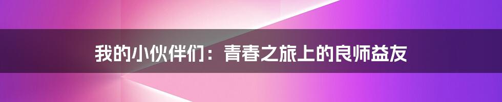 我的小伙伴们:青春之旅上的良师益友