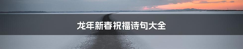 龙年新春祝福诗句大全