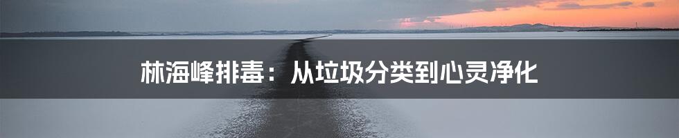 林海峰排毒:从垃圾分类到心灵净化