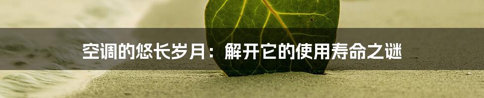 空调的悠长岁月:解开它的使用寿命之谜