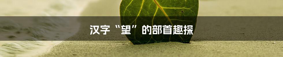 汉字“望”的部首趣探