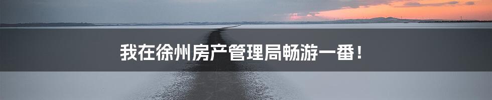 我在徐州房产管理局畅游一番!