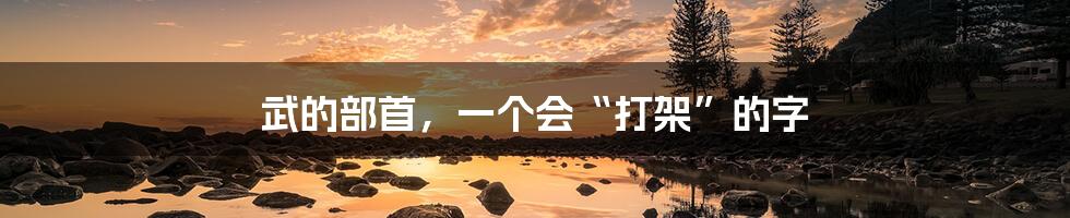武的部首,一个会“打架”的字