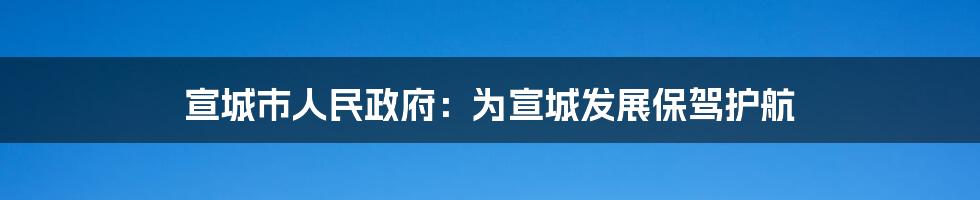 宣城市人民政府：为宣城发展保驾护航