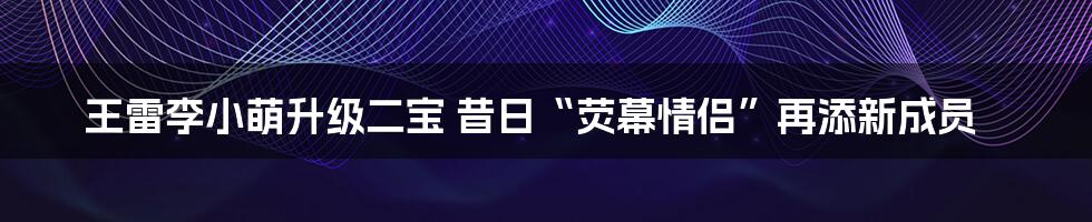 王雷李小萌升级二宝 昔日“荧幕情侣”再添新成员