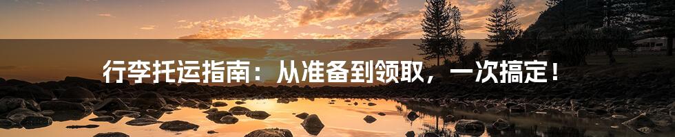 行李托运指南:从准备到领取,一次搞定!