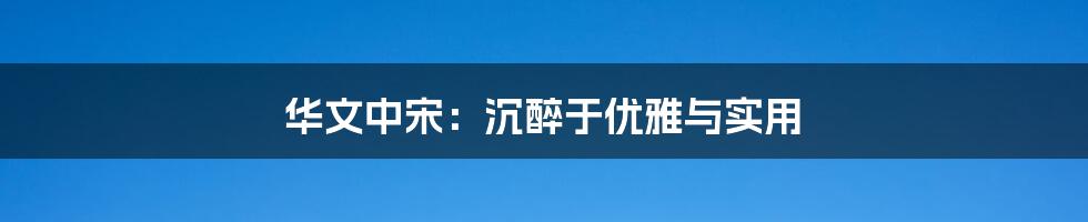 华文中宋：沉醉于优雅与实用