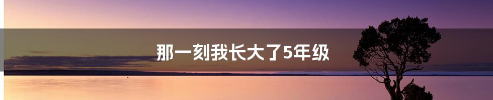 那一刻我长大了5年级