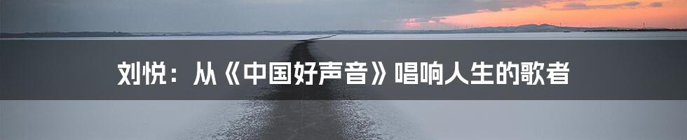 刘悦:从《中国好声音》唱响人生的歌者