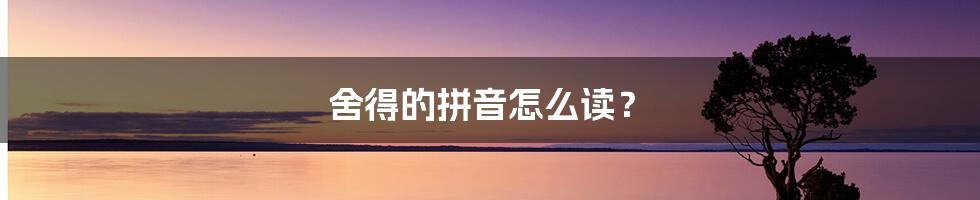舍得的拼音怎么读?