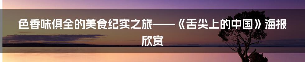 色香味俱全的美食纪实之旅——《舌尖上的中国》海报欣赏