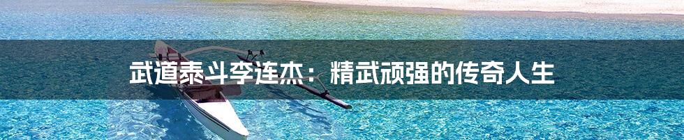 武道泰斗李连杰:精武顽强的传奇人生