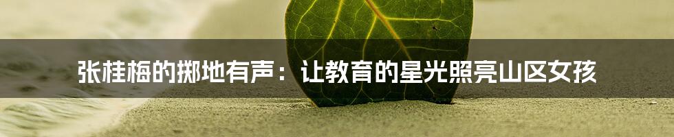 张桂梅的掷地有声:让教育的星光照亮山区女孩