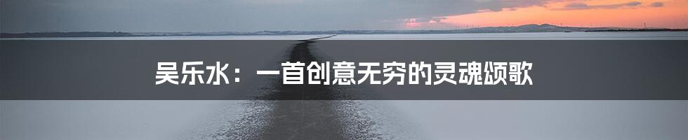 吴乐水:一首创意无穷的灵魂颂歌