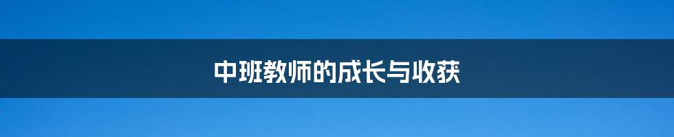 中班教师的成长与收获