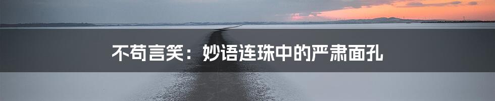 不苟言笑：妙语连珠中的严肃面孔