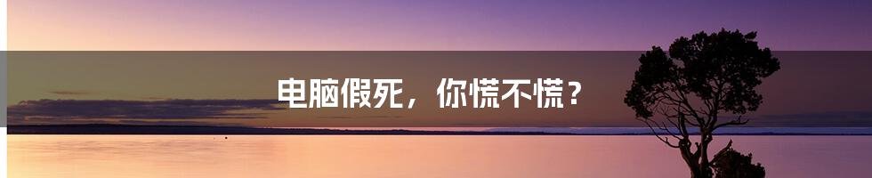 电脑假死,你慌不慌?