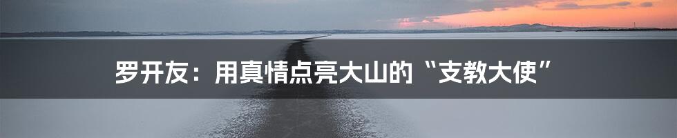 罗开友:用真情点亮大山的“支教大使”