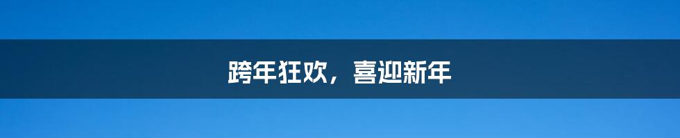 跨年狂欢,喜迎新年