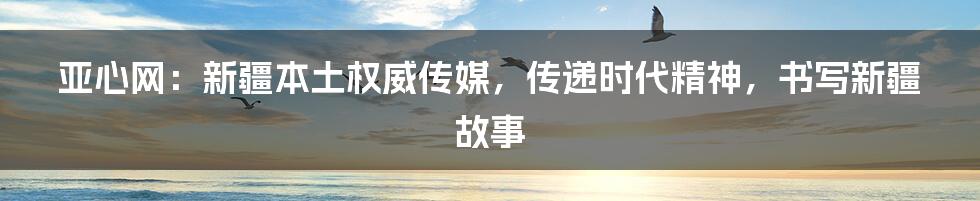 亚心网:新疆本土权威传媒,传递时代精神,书写新疆故事