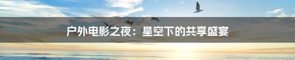 户外电影之夜:星空下的共享盛宴