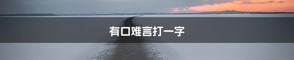 有口难言打一字