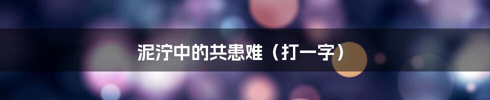 泥泞中的共患难（打一字）