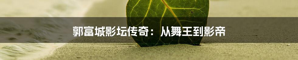 郭富城影坛传奇：从舞王到影帝