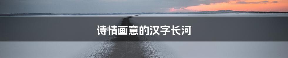 诗情画意的汉字长河