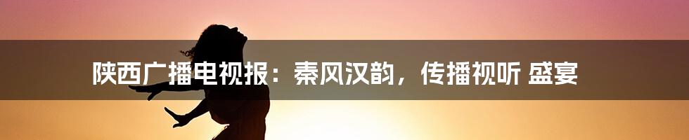 陕西广播电视报：秦风汉韵，传播视听 盛宴