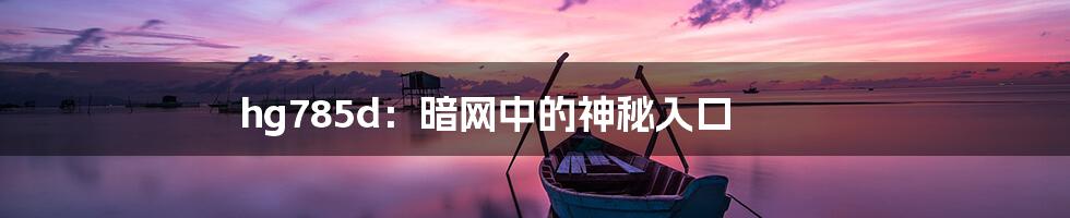 hg785d:暗网中的神秘入口