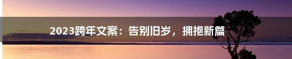 2023跨年文案：告别旧岁，拥抱新篇