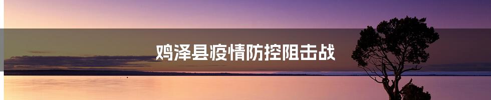 鸡泽县疫情防控阻击战