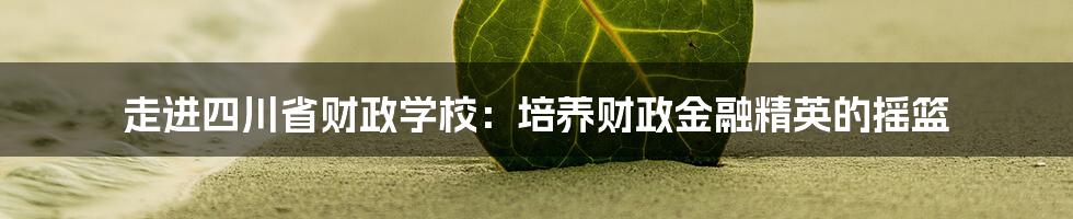 走进四川省财政学校:培养财政金融精英的摇篮