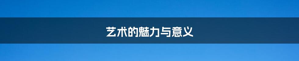 艺术的魅力与意义