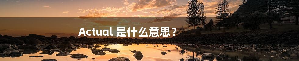 Actual 是什么意思?