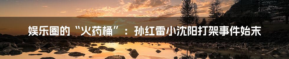 娱乐圈的“火药桶”:孙红雷小沈阳打架事件始末