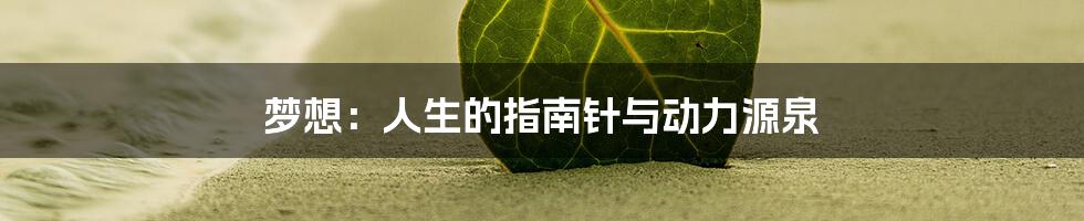 梦想:人生的指南针与动力源泉