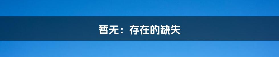 暂无:存在的缺失