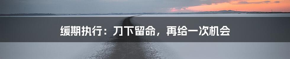 缓期执行:刀下留命,再给一次机会