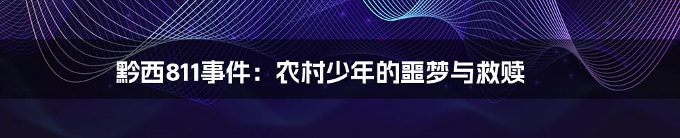 黔西811事件:农村少年的噩梦与救赎