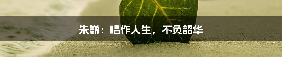 朱巍:唱作人生,不负韶华