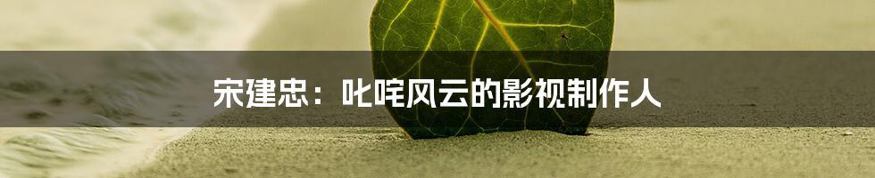 宋建忠：叱咤风云的影视制作人