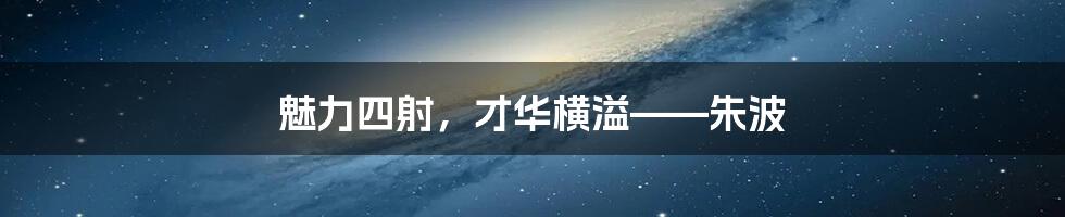 魅力四射,才华横溢——朱波