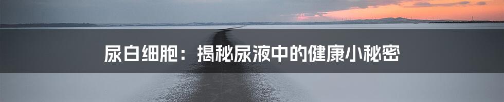 尿白细胞：揭秘尿液中的健康小秘密