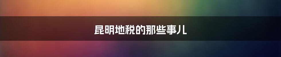昆明地税的那些事儿