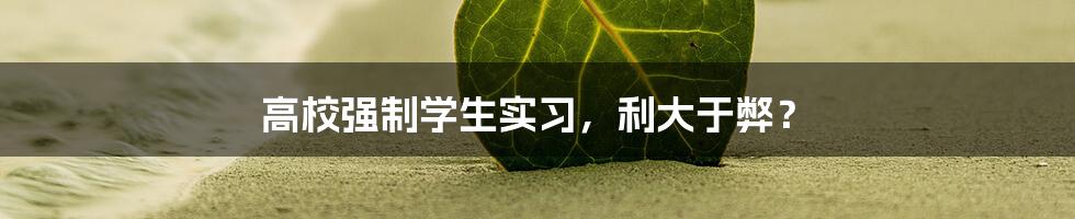 高校强制学生实习,利大于弊?