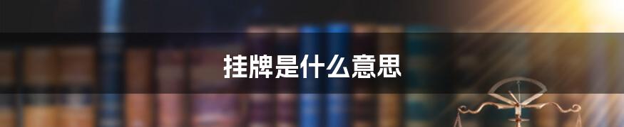 挂牌是什么意思