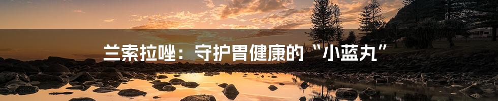 兰索拉唑:守护胃健康的“小蓝丸”